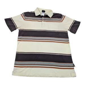 PATAGONIA Cream Brown Organic Cotton Short Sleeve Polo Shirt Size Small